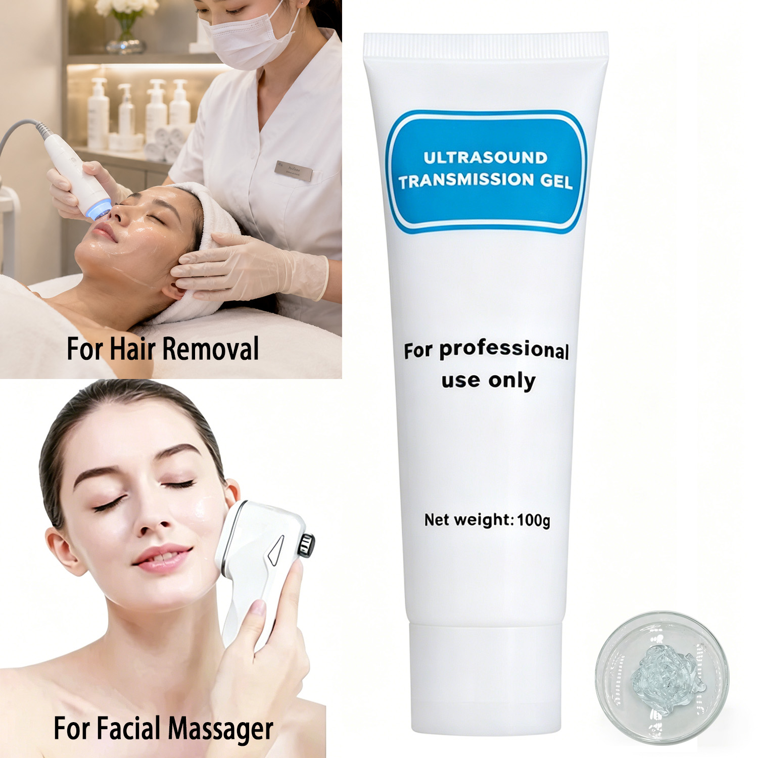 Medical Gel Ultrasound - Gel lubrifiant pour épilation au laser